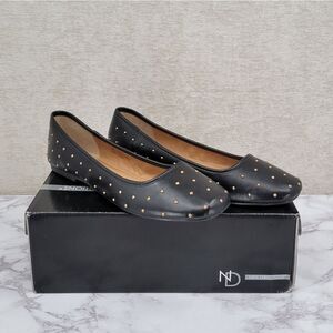 NEW Directions Black Berck Women's Ballet Flats 9 Studded